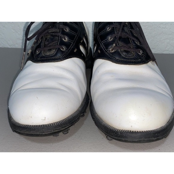 VTG Adidas 2004 Z-Traxion Torsion System Stripe Black White Golf Shoes Men Sz 9 - Picture 6 of 11